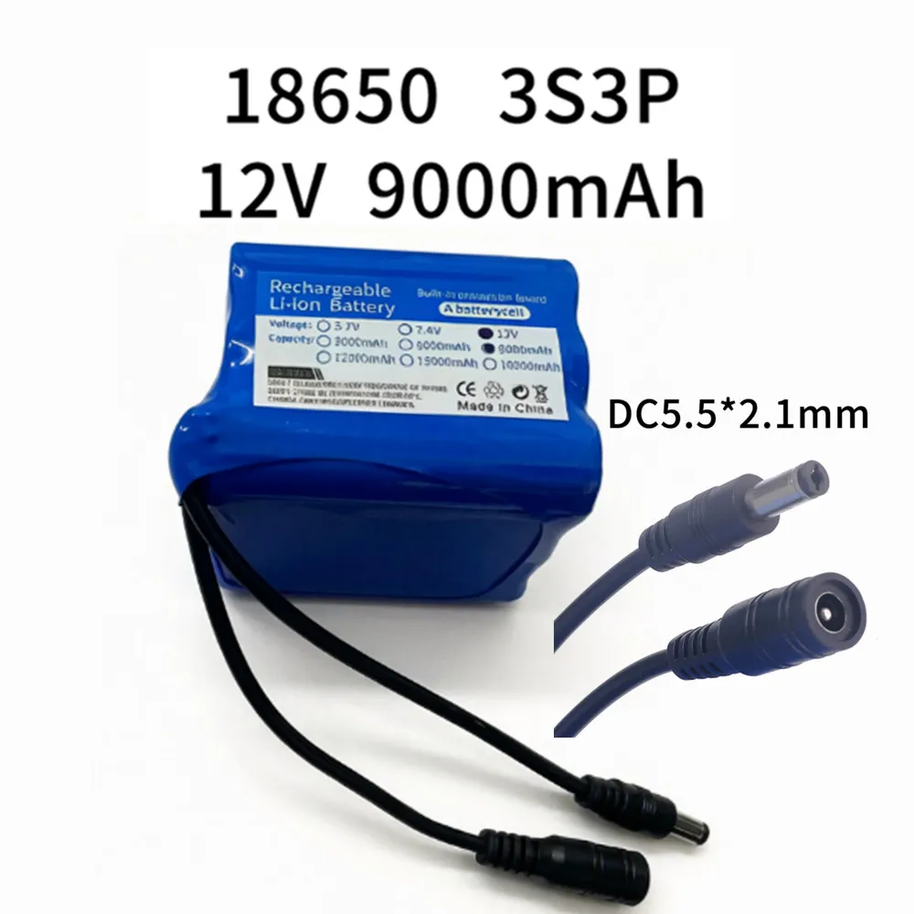 Lithium Battery 12V - Batterie lithium-ion 12V 9000mAh 3S3P, pour