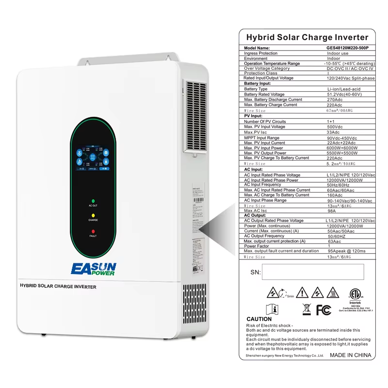 EASUN POWER 12000W 12KW 120V/1 - Charge Controller Solar avis et prix